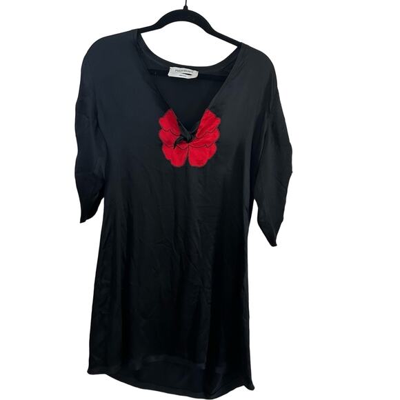Yves Saint Laurent Black Silk Shift Dress 38 - Picture 1 of 4